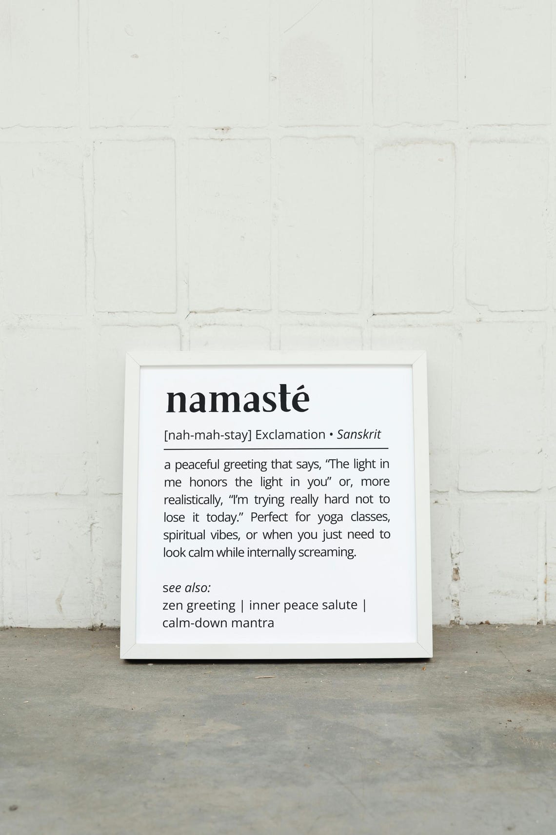 Namaste Funny Definition Yoga Sanskrit Quote Dictionary Poster - Image 2