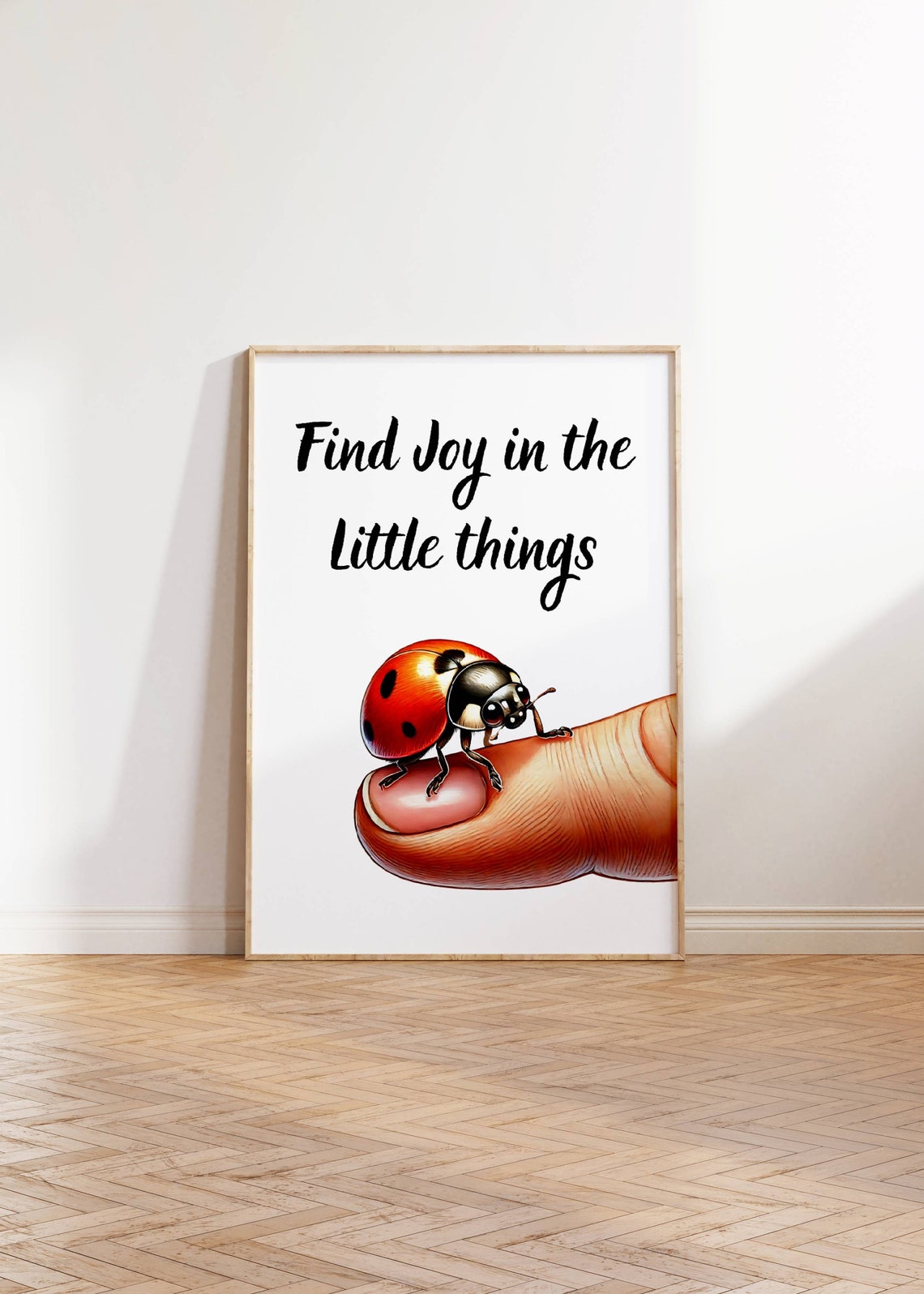 Find Joy In The Little Things Cute Ladybug Nursery Wall Poster