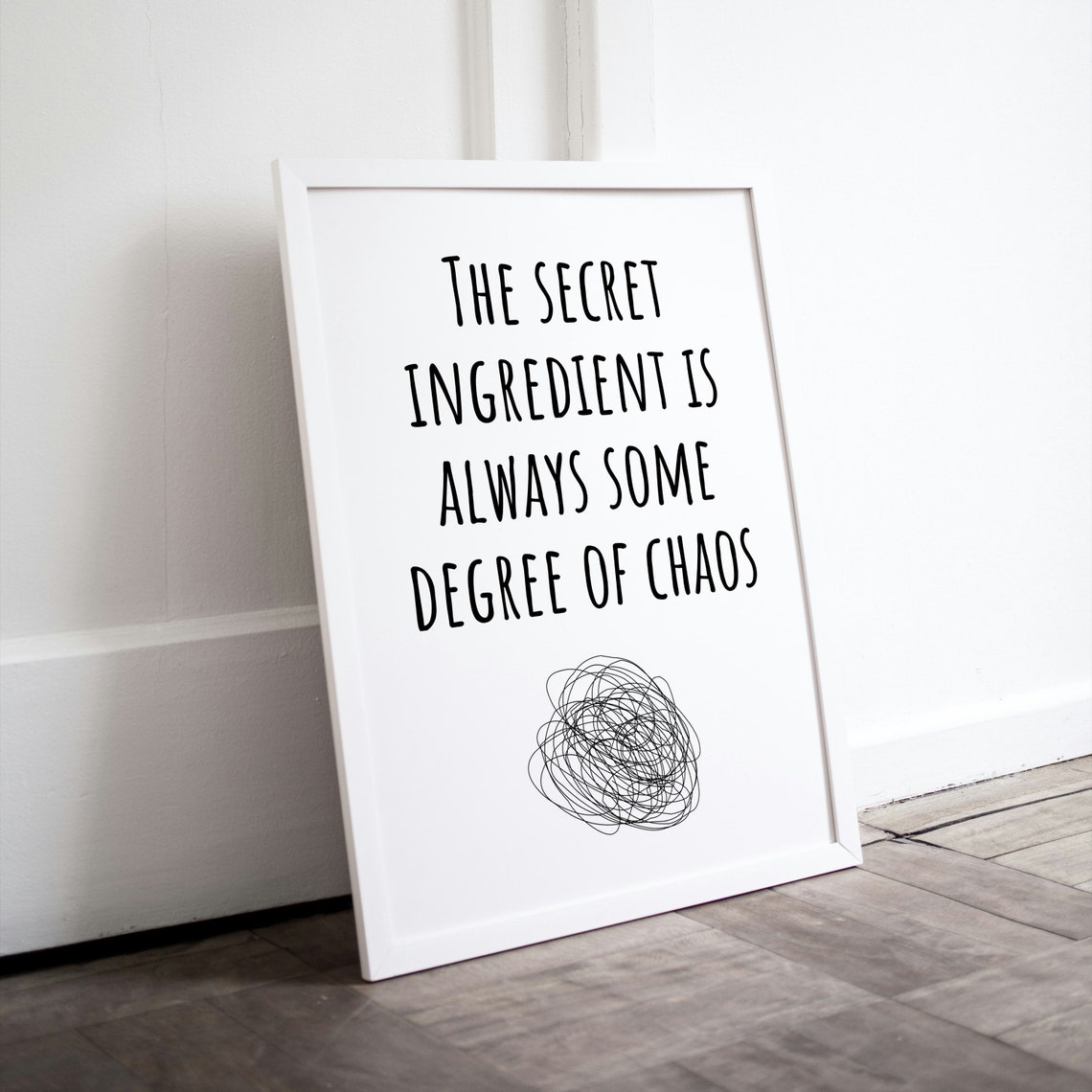 The Secret Ingredient Is Always Chaos Funny Kitchen Quote Poster - Image 3