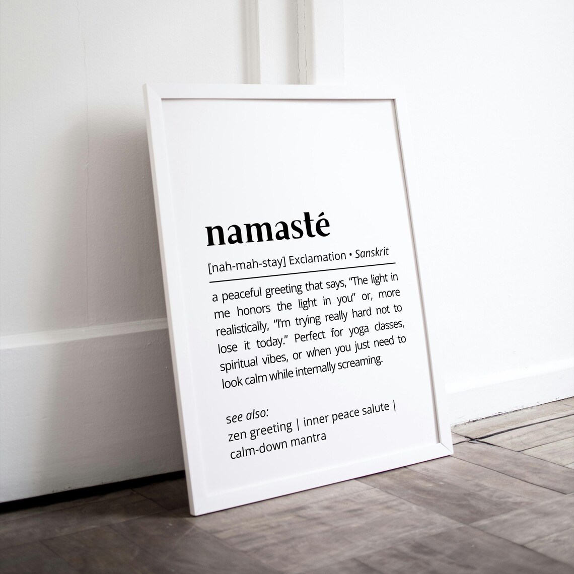 Namaste Funny Definition Yoga Sanskrit Quote Dictionary Poster - Image 3