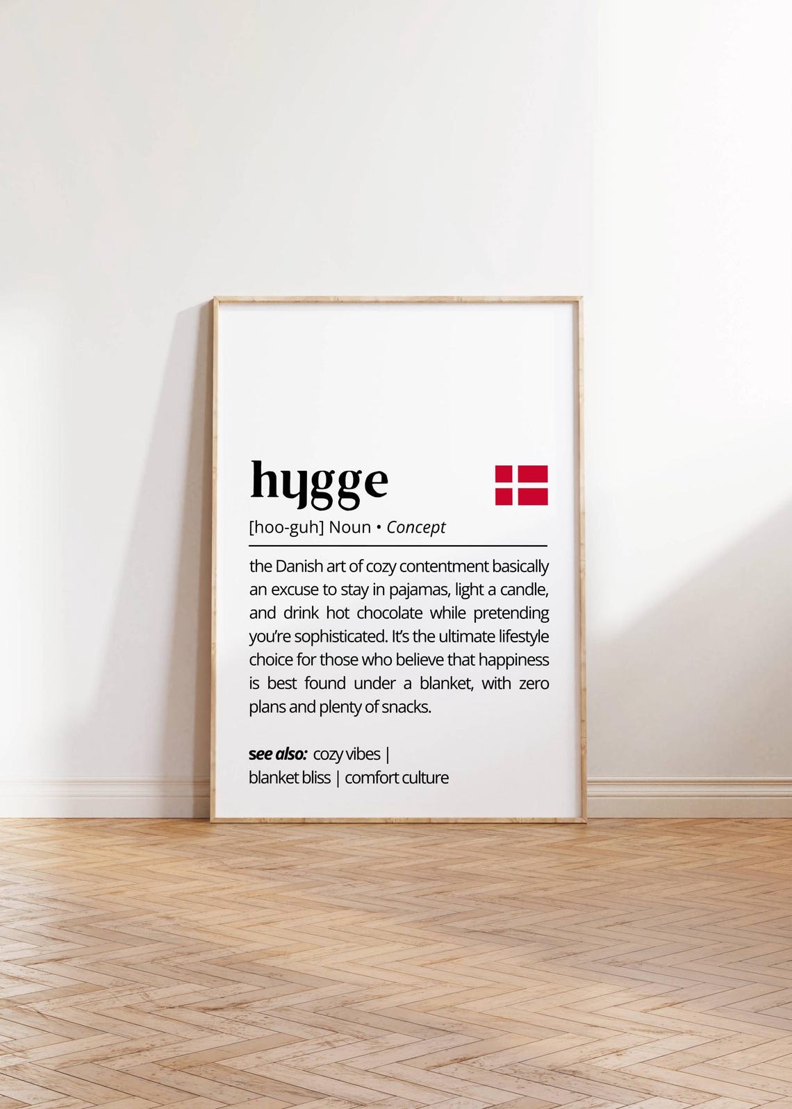 Hygge Definition Cozy Danish Concept Scandinavian Comfort Poster - Image 2