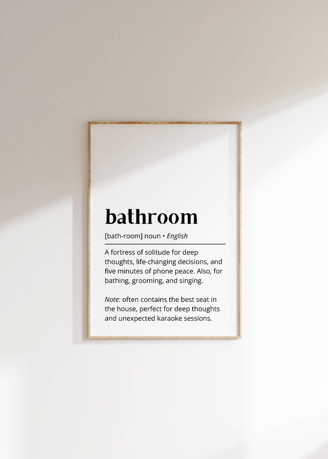 Bathroom Dictionary Definition Funny Noun Meaning Modern Poster - Image 3