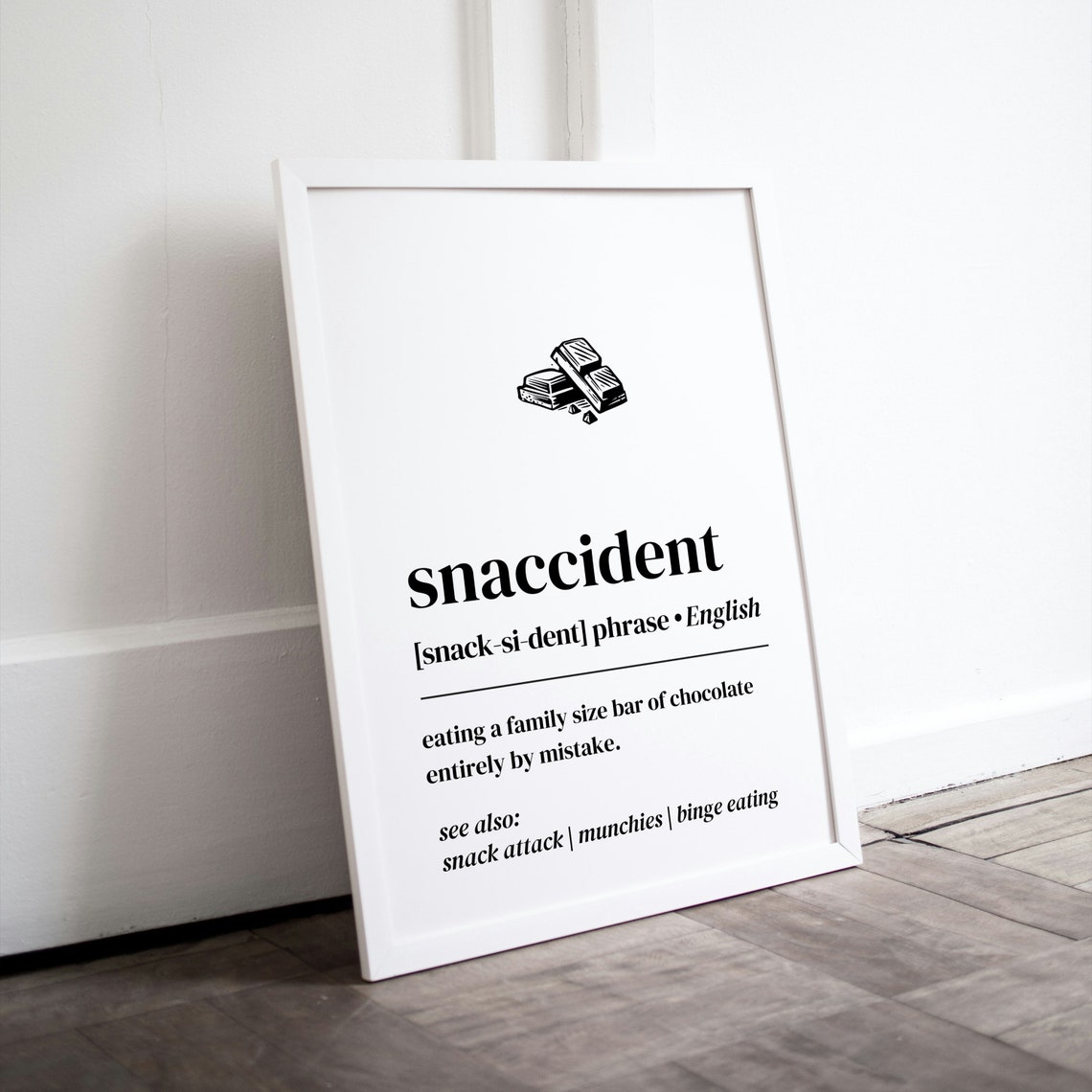 Snaccident Dictionary Definition Funny Kitchen Quote Wall Decor Poster