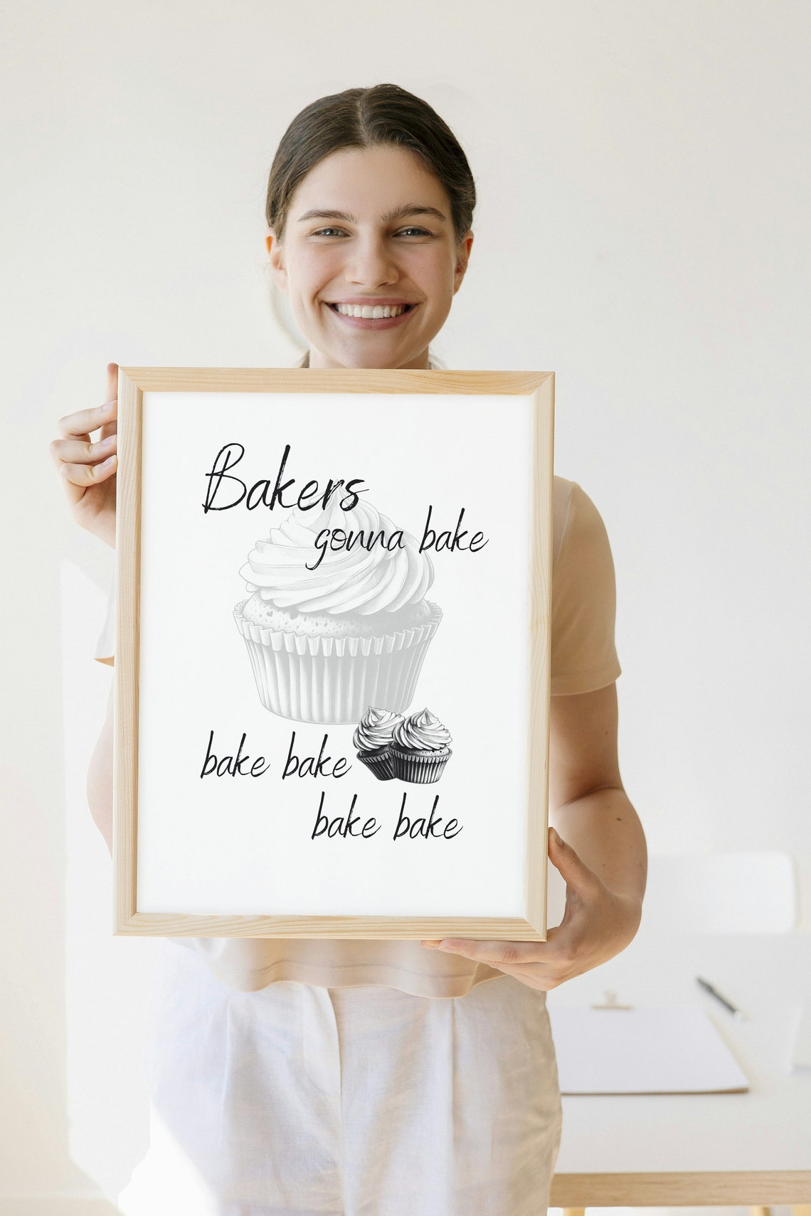 Bakers Gonna Bake Cupcakes Funny Baking Kitchen Quote Wall Poster - Image 2