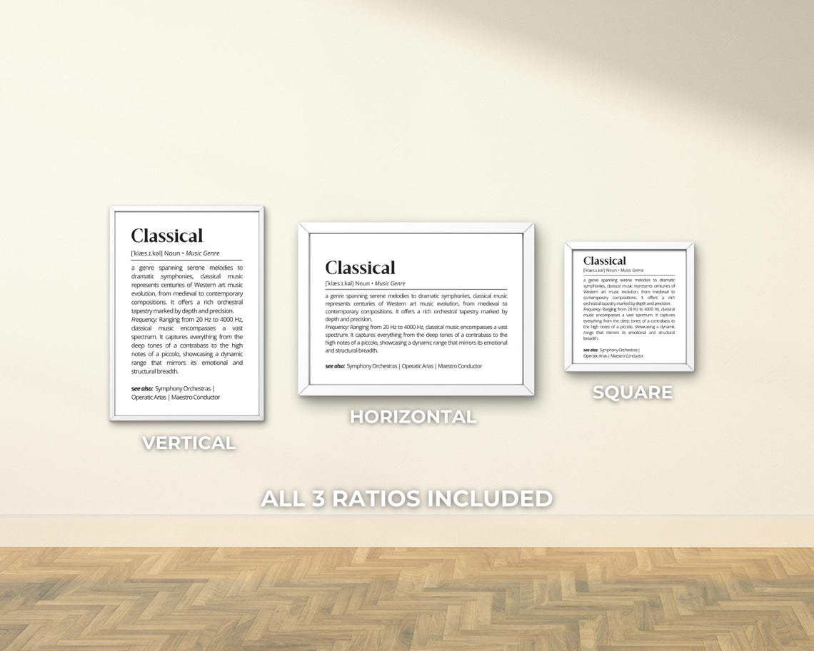 Classical Music Genre Definition Minimalist Typography Gift Poster - Image 4