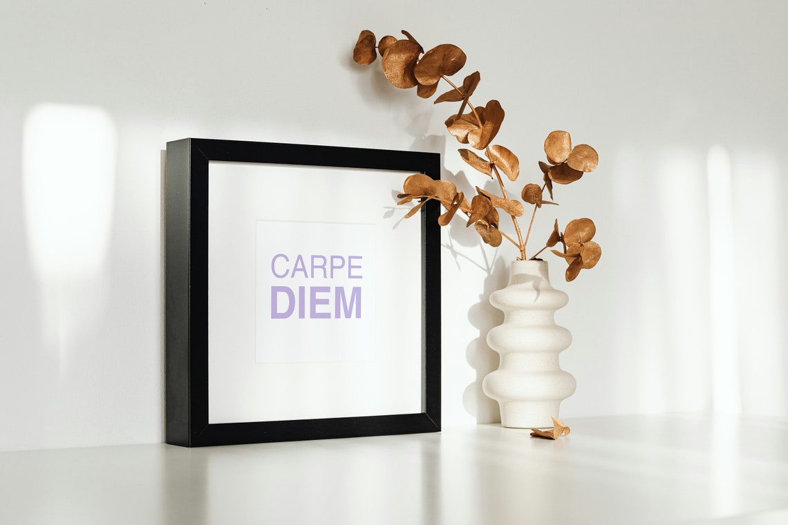 Carpe Diem Lavender Minimalist Latin Quote Typography Wall Decor Poster - Image 3
