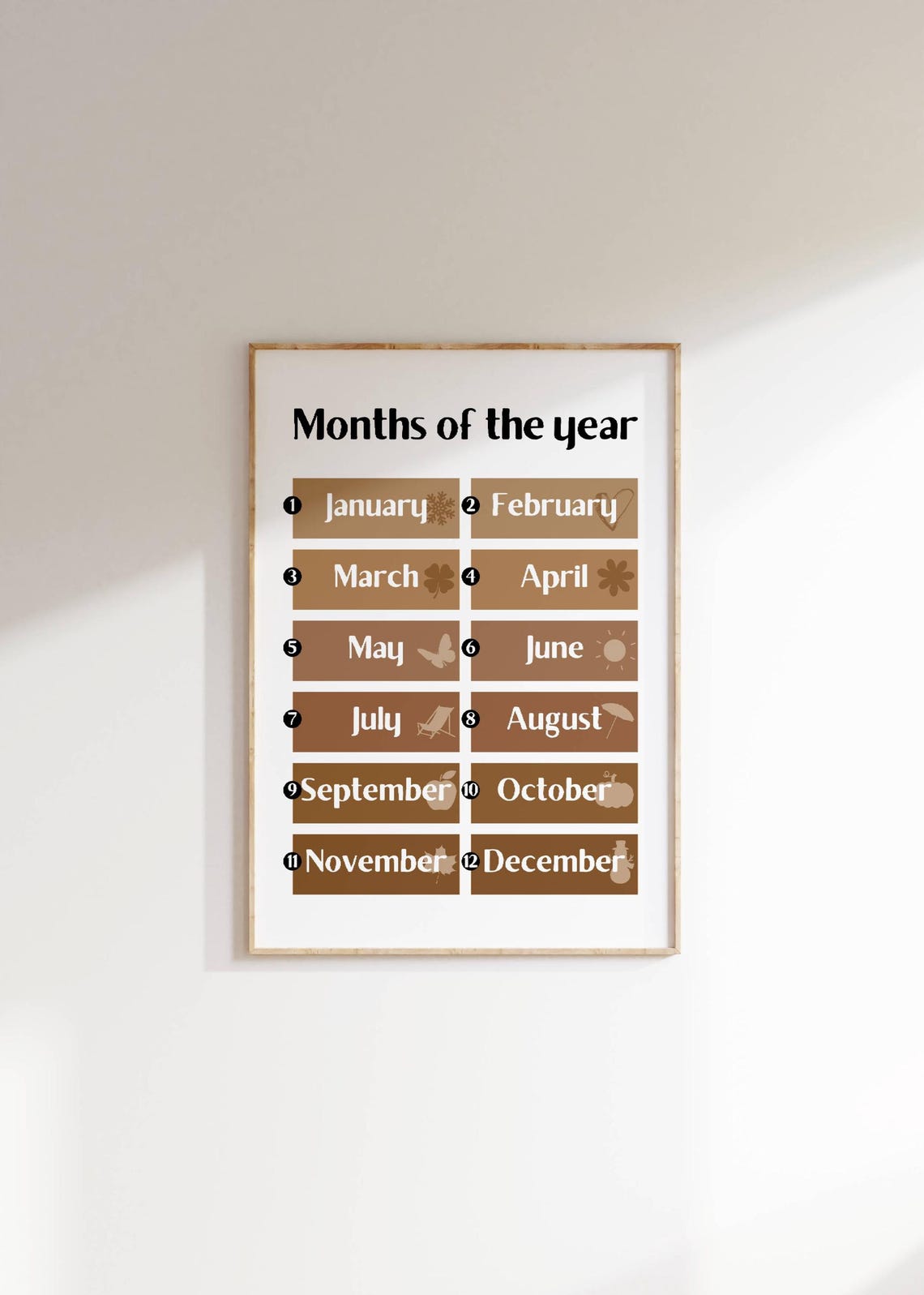 Months Of The Year Days Of The Week Educational Kids Print Set - Image 3