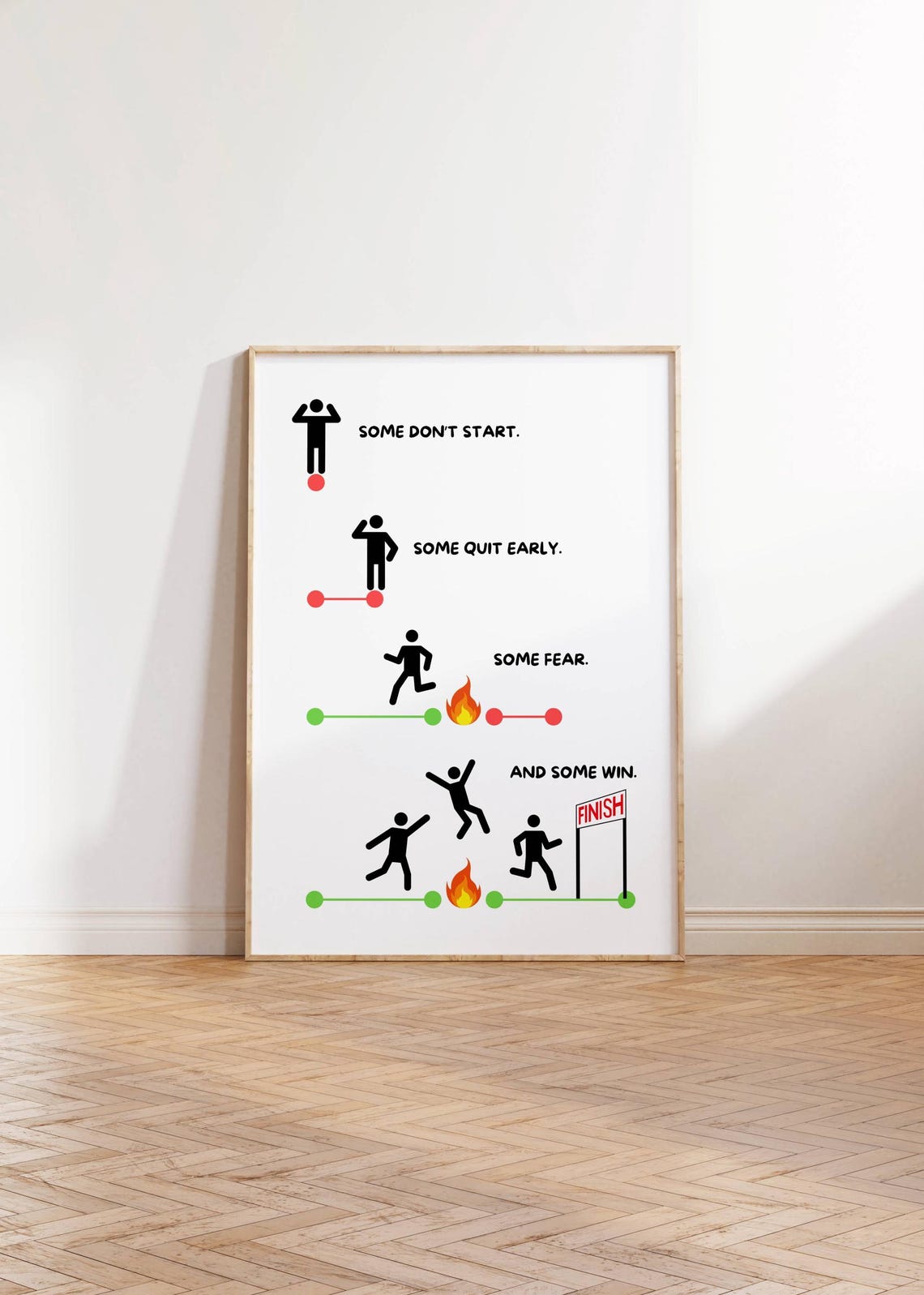 Some Dont Start Some Quit Early Some Fear Some Win White Poster - Image 2