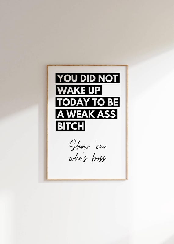 Motivational Wall Art Gift For Women Feminist Quote Print Boss Babe Poster Empowering Typography Bold Inspirational Home Decor Girl Power