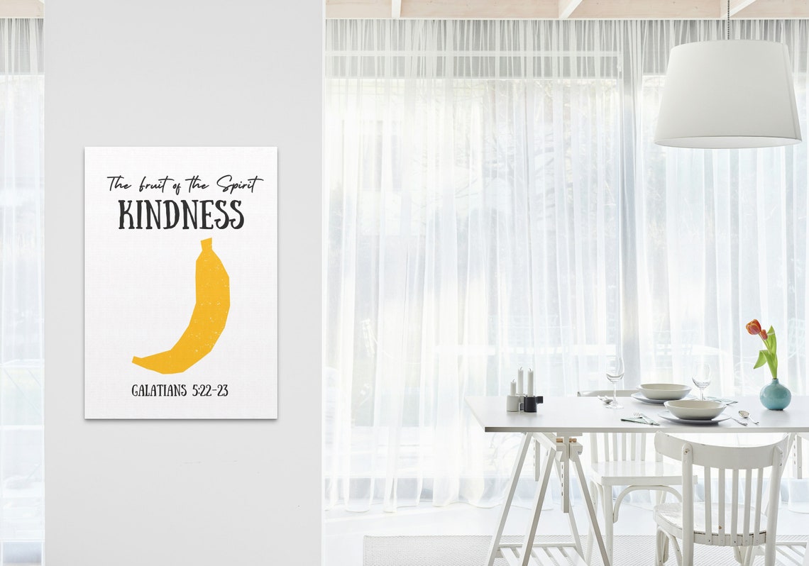 Fruit of the Spirit Kindness Banana Bible Verse Wall Decor Poster - Image 3
