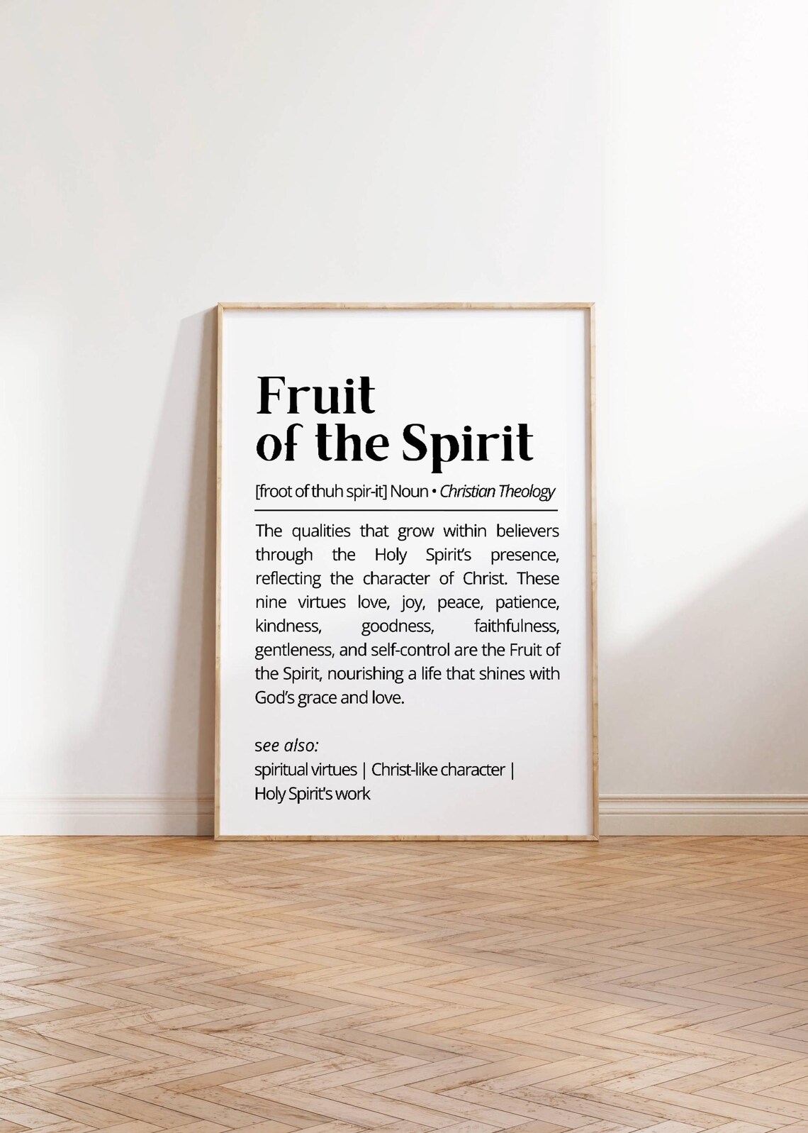 Fruit Of The Spirit Definition Christian Faith Dictionary Art Poster - Image 2
