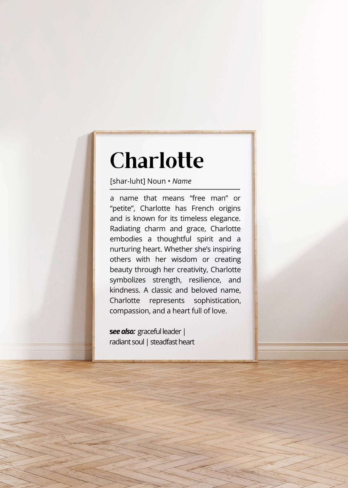 Charlotte Name Definition Dictionary Meaning Personalized Poster - Image 2