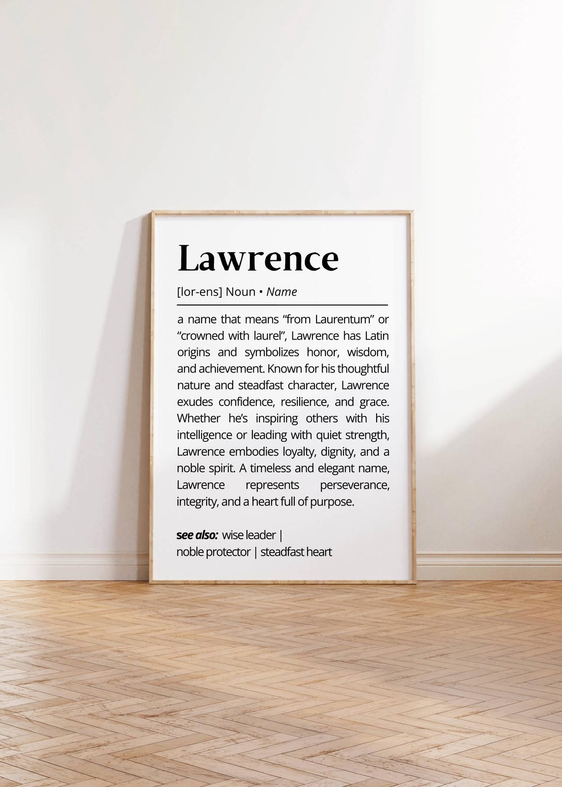 Lawrence Name Definition Wall Art Minimalist Personalized Typography Name Meaning Decorations Unique Gift For Him Poster Art Decor - Image 4