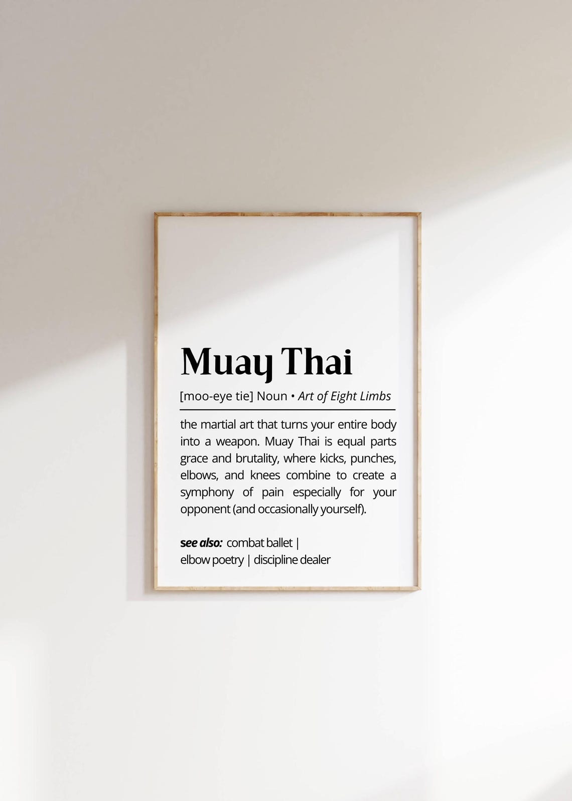 Muay Thai Dictionary Definition Martial Arts Funny White Poster