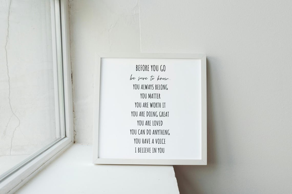 Before You Go Be Sure To Know Affirmation Kids Encouragement Poster - Image 2