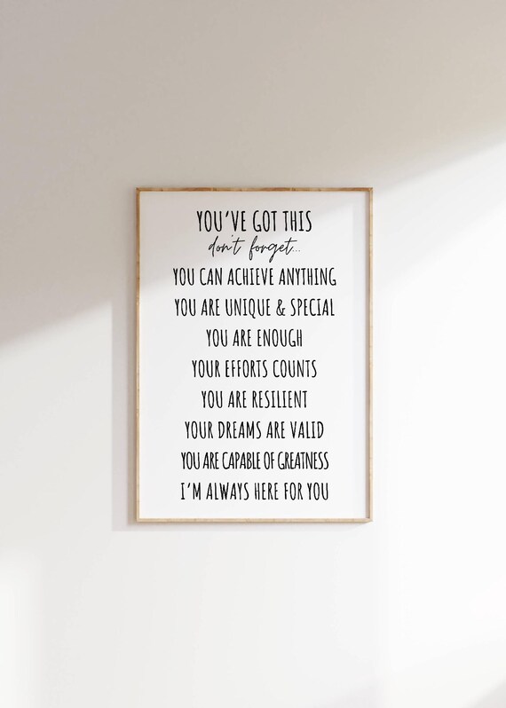 Youve Got This Affirmation List Kids Classroom Encouragement Poster