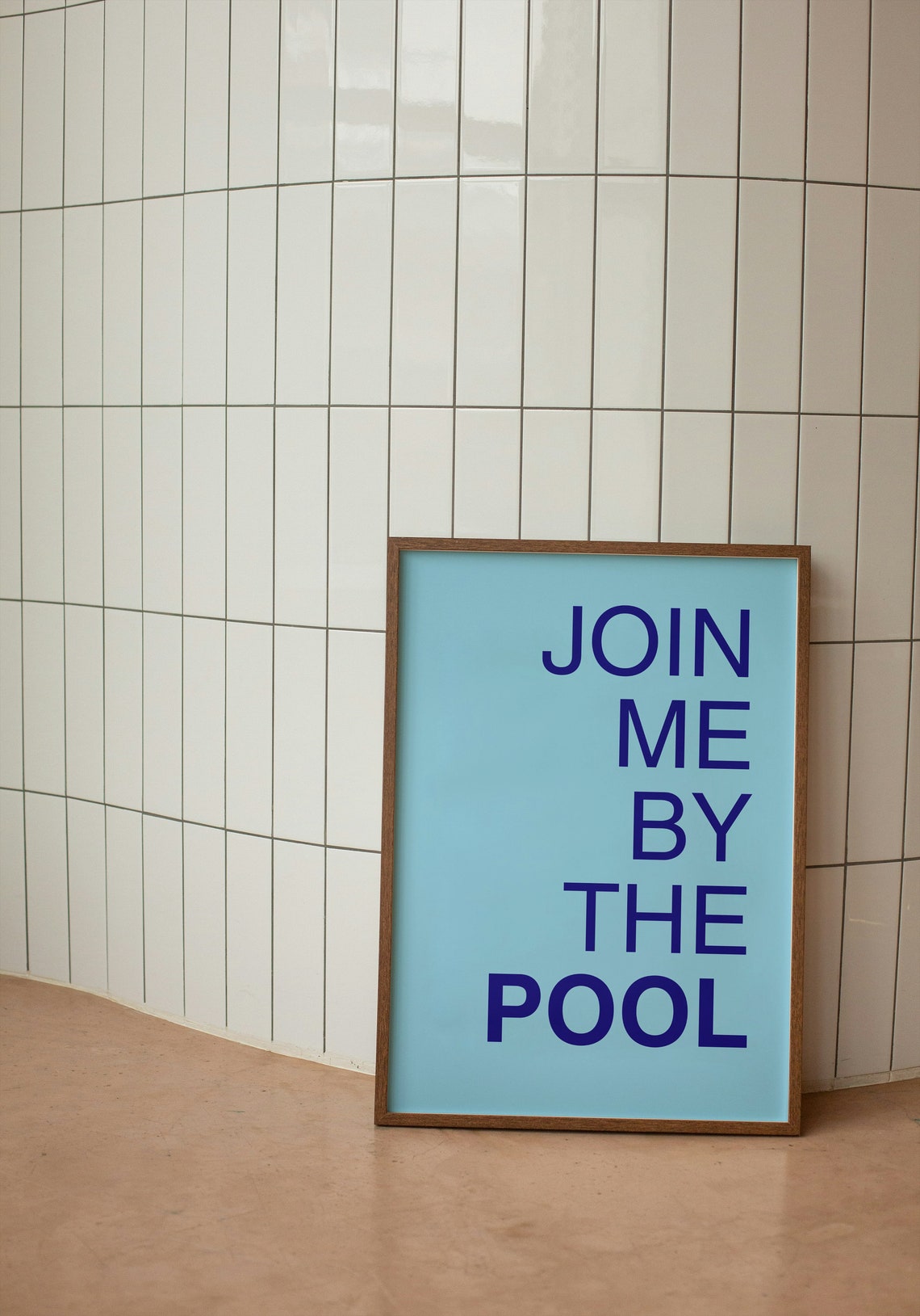 Join Me by the Pool Navy Blue Summer Typography Patio Decor Poster - Image 2