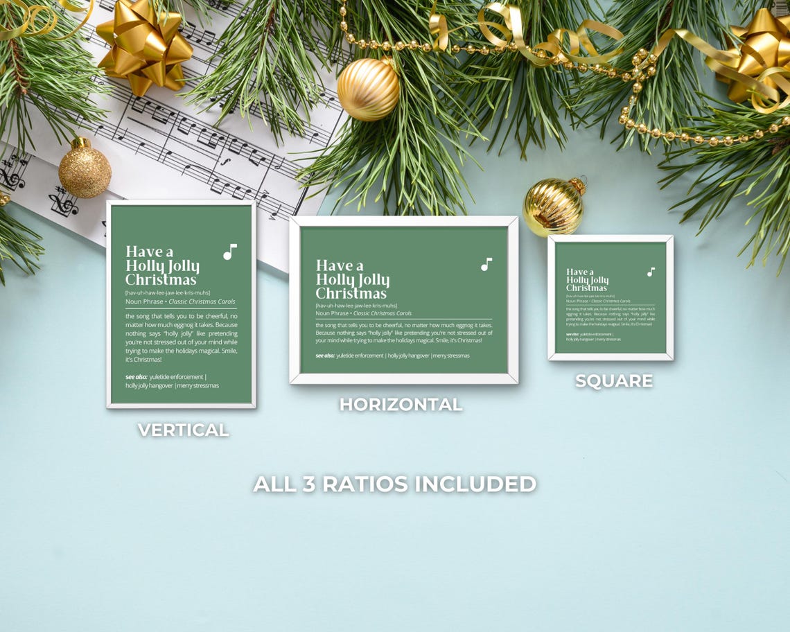 Have A Holly Jolly Christmas Funny Carol Definition Green Print - Image 3