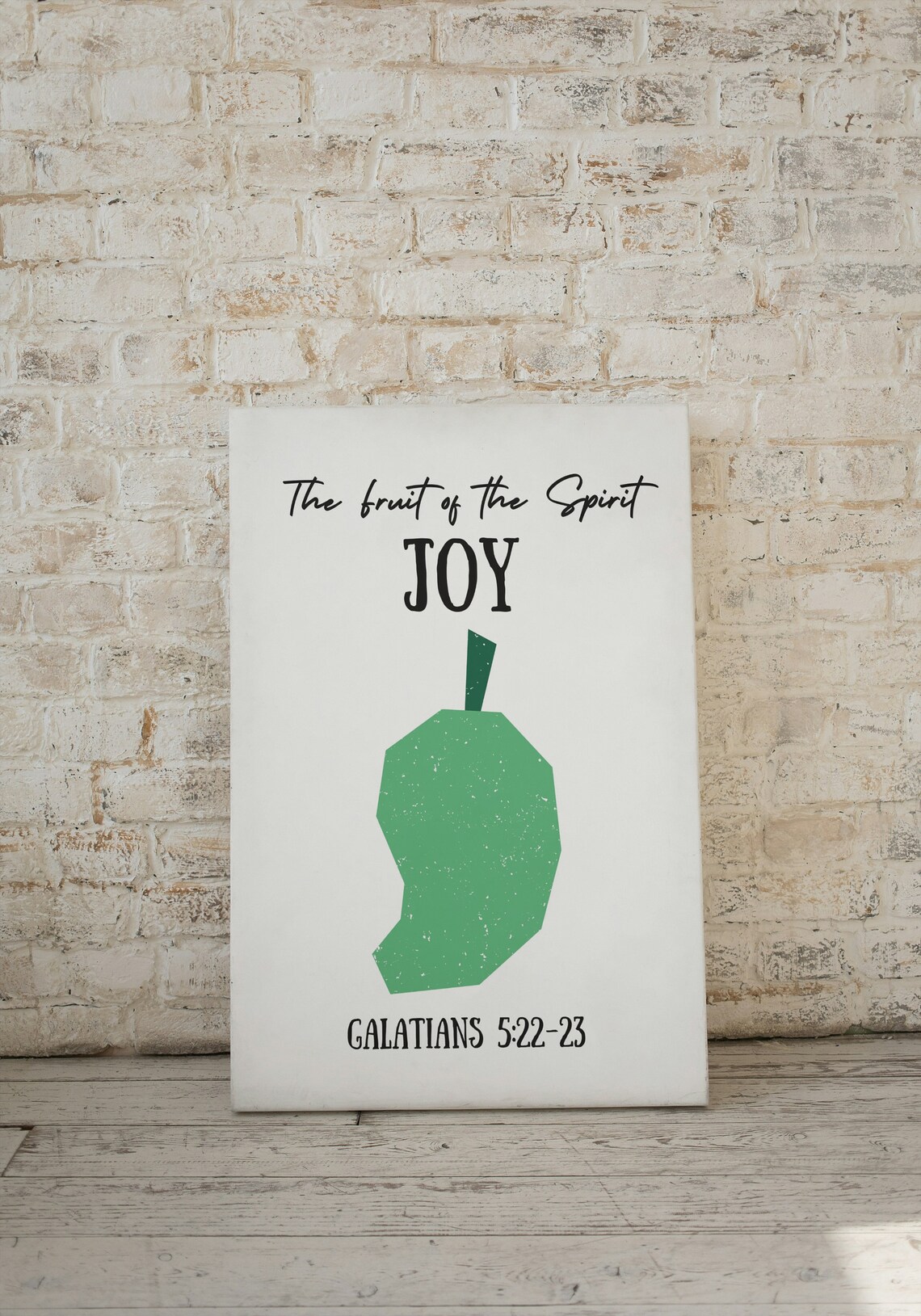 Fruit of the Spirit Joy Green Mango Bible Verse Wall Decor Poster - Image 2