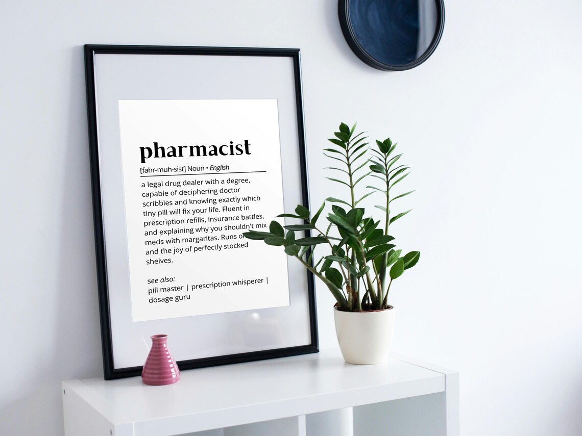 Pharmacist Definition Typography Humor Art Print - Image 2