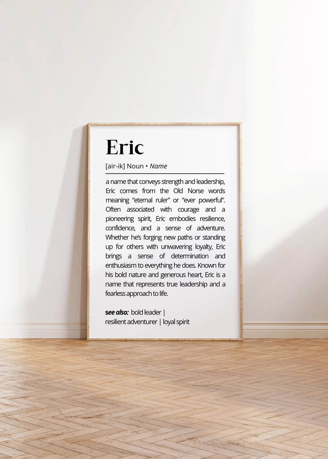 Eric Name Definition Wall Art Personalized Name Meaning Poster Minimalist Typography As Art Unique Gift For Him Inspo Art Decor
