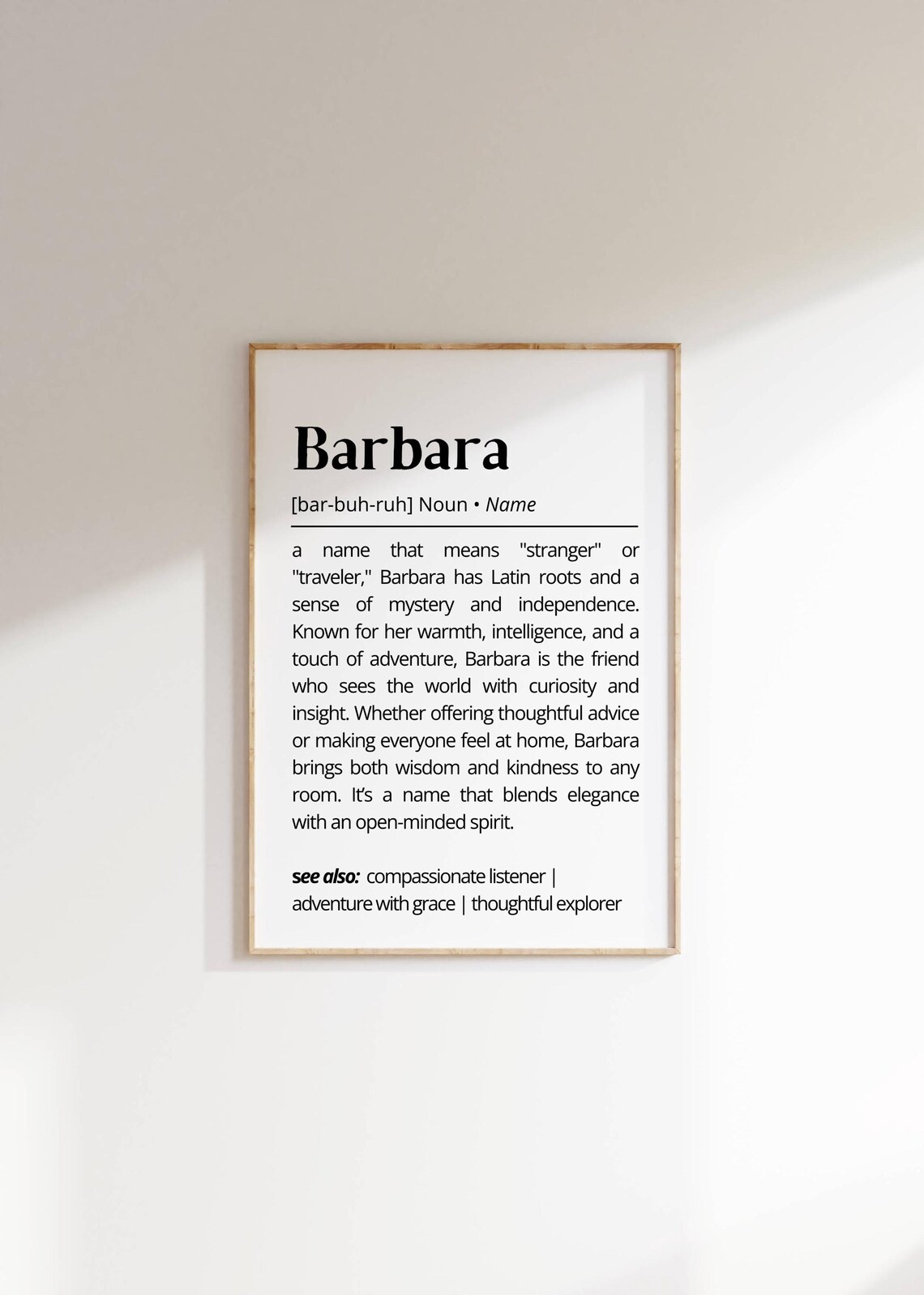 Barbara Name Definition Minimalist Modern Art Print - Image 2