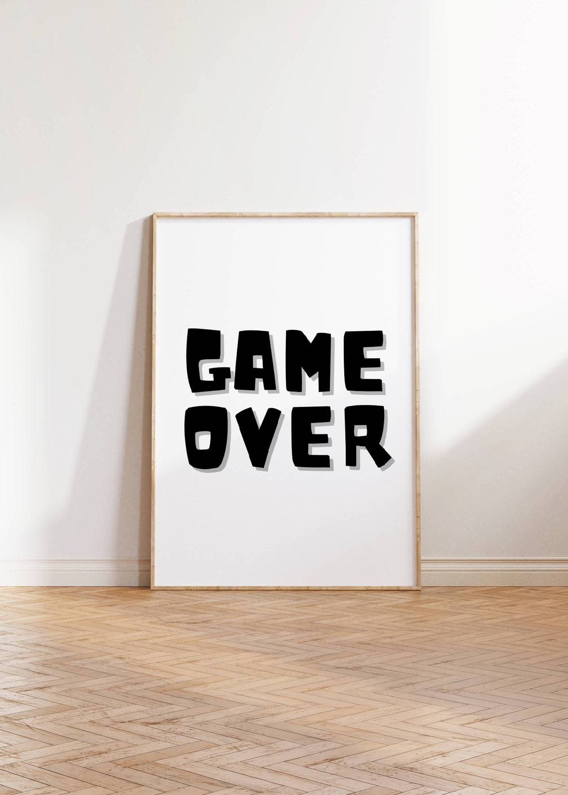 Game Over Bold Arcade Style Typography Retro Gamer Wall Poster
