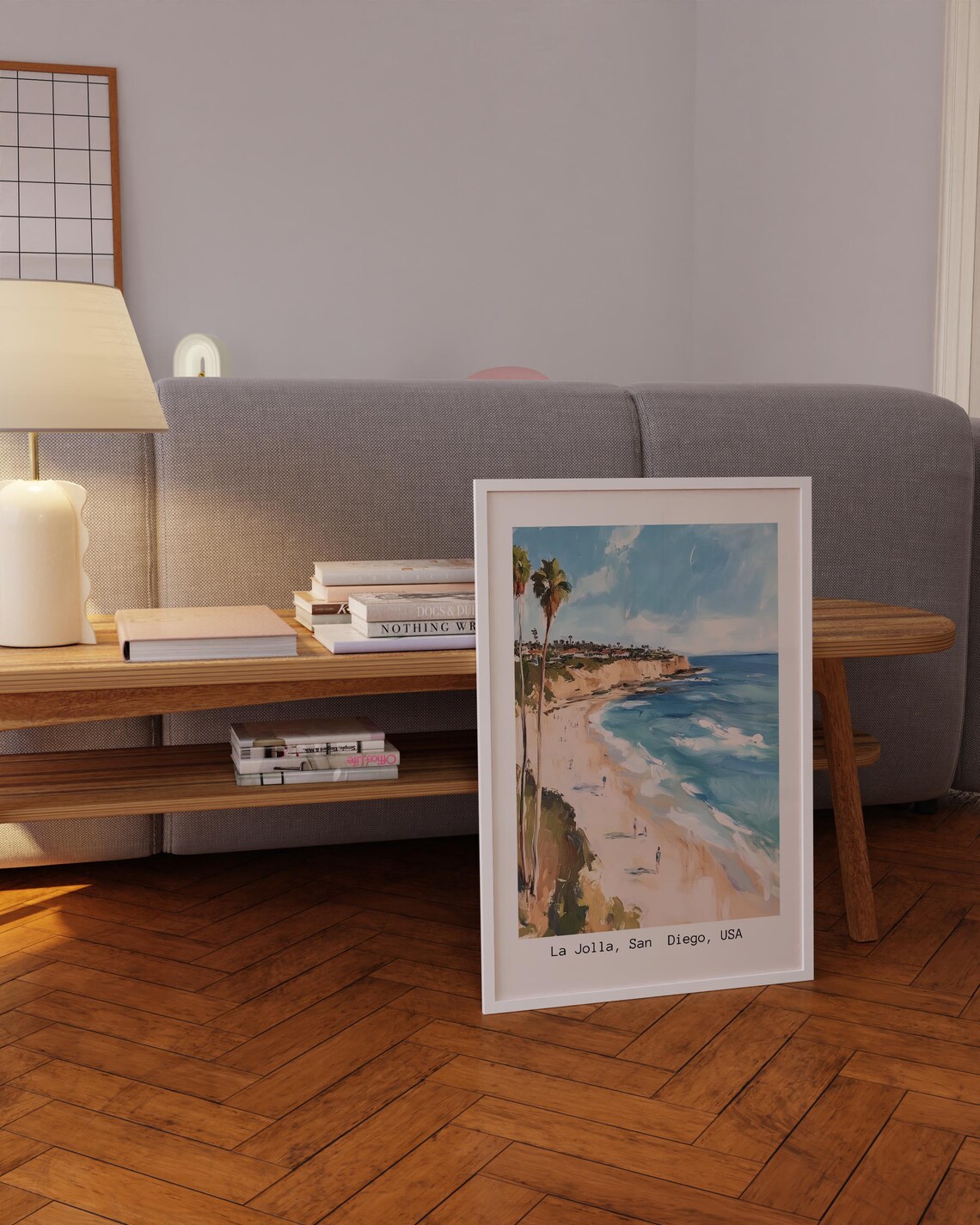 La Jolla San Diego Sunny Coast Watercolor Beach Travel Art Poster - Image 5