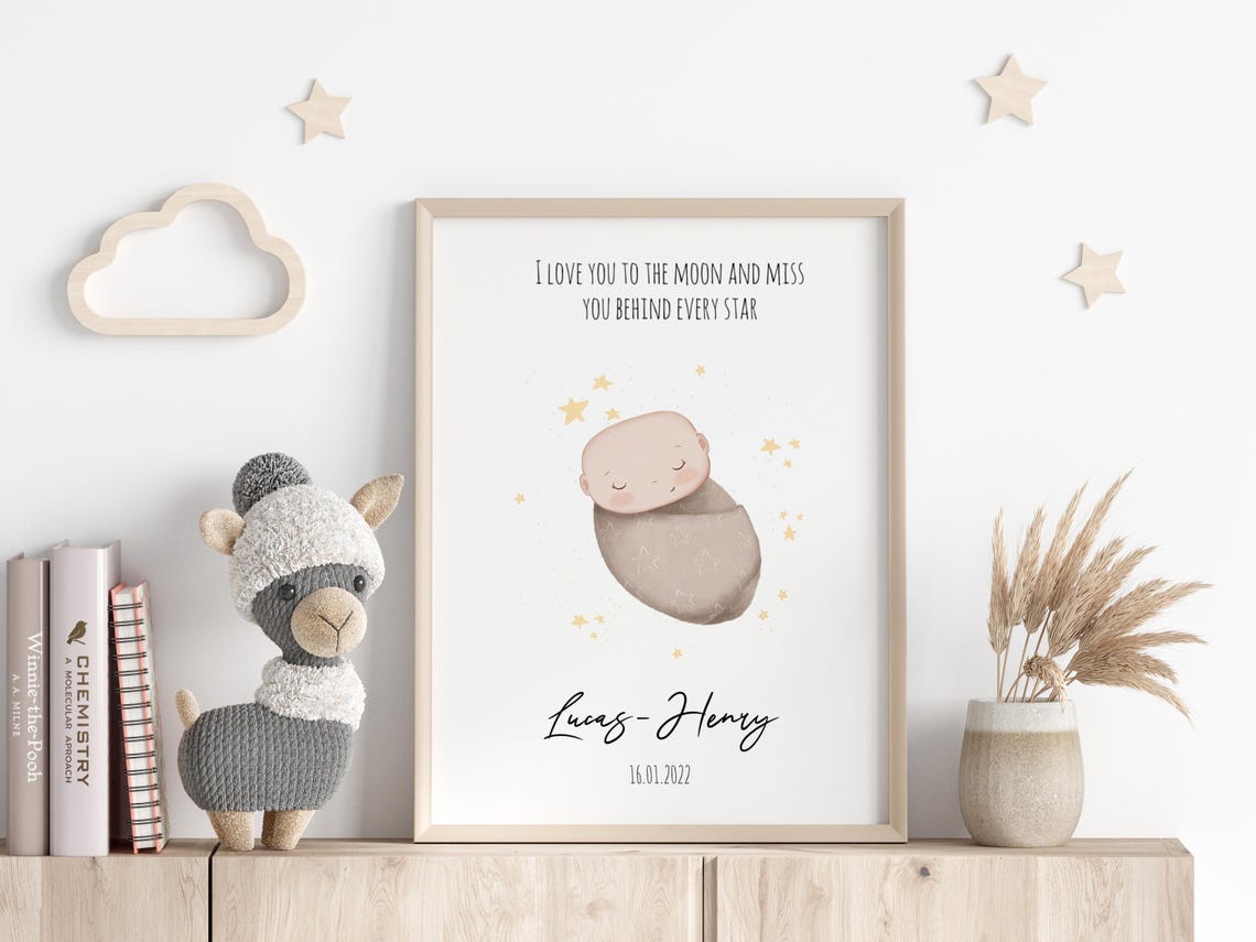 Personalized Sweet Sleeping Angel Baby Memorial Quote Poster