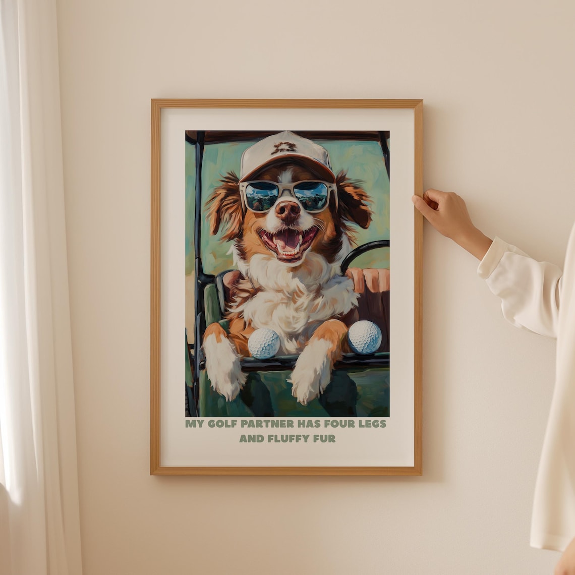 My Golf Partner Has Four Legs Australian Shepherd Funny Dog Poster