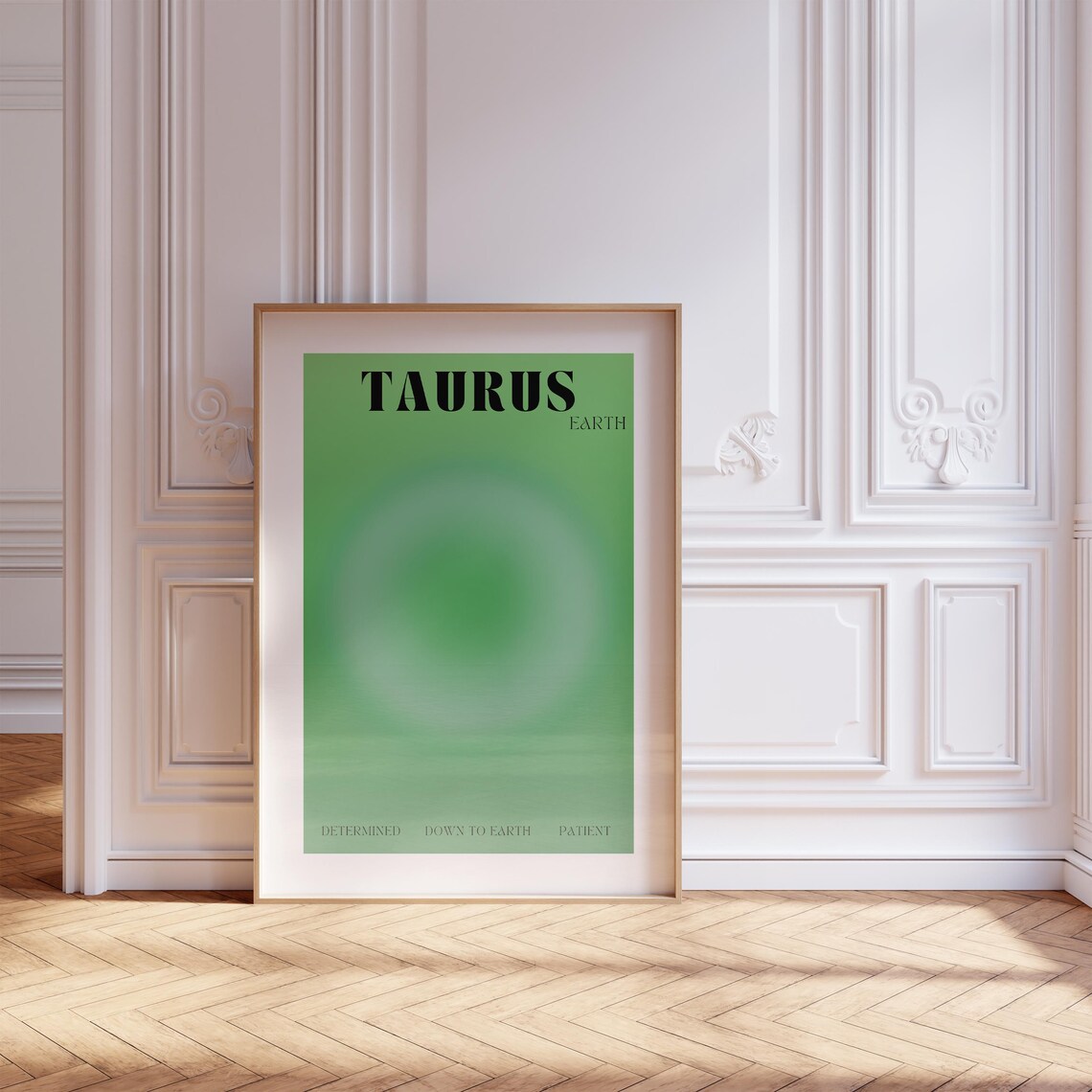 Taurus Green Aura Zodiac Sign Poster Earth Sign Astrology Wall Decor