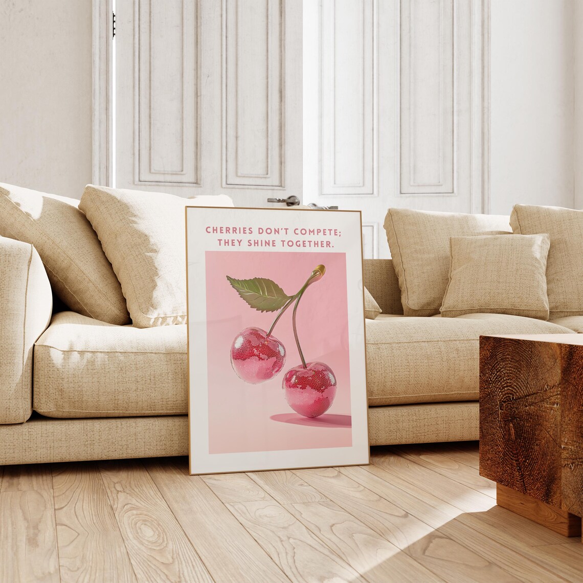 Cherry Disco Wall Art Funky Kitchen Print For Aesthetic Room Decor Dopamine Decor For Kitchen Disco Coquette Room Decor Pink Poster - Image 2