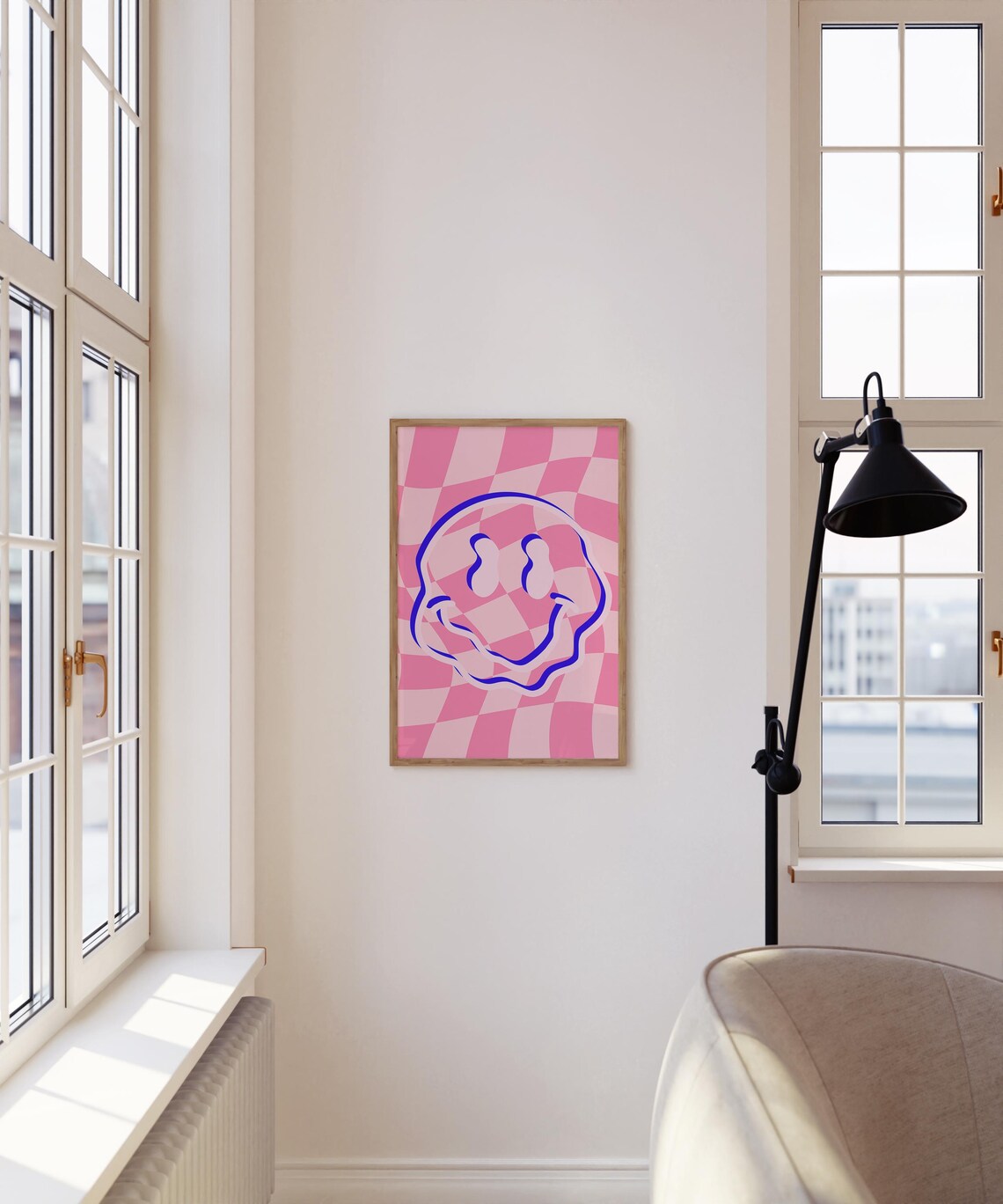 Smiley Dopamine Poster, Maximalist Wall Art Print - Image 4