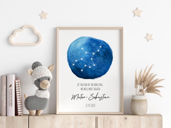 Personalized Virgo Star Map Poster Miscarriage Gift Baby Loss Memorial Birth Stats Sign Infant Loss Zodiac Art Bereavement Gift