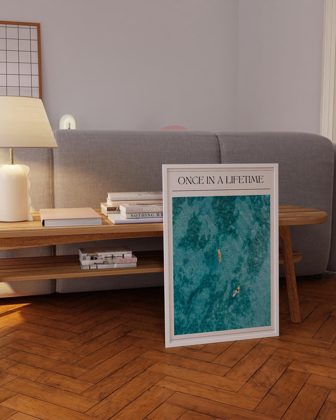 Once in a Lifetime Aerial Surfers Turquoise Photo Art Wall Poster - Image 5