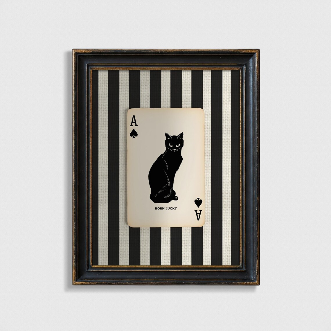 Lucky Charm Black Cat Halloween Vintage Art Print