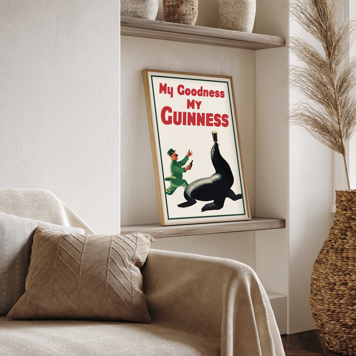 Guinness My Goodness Seal Balancing Pint Vintage Beer Poster - Image 3