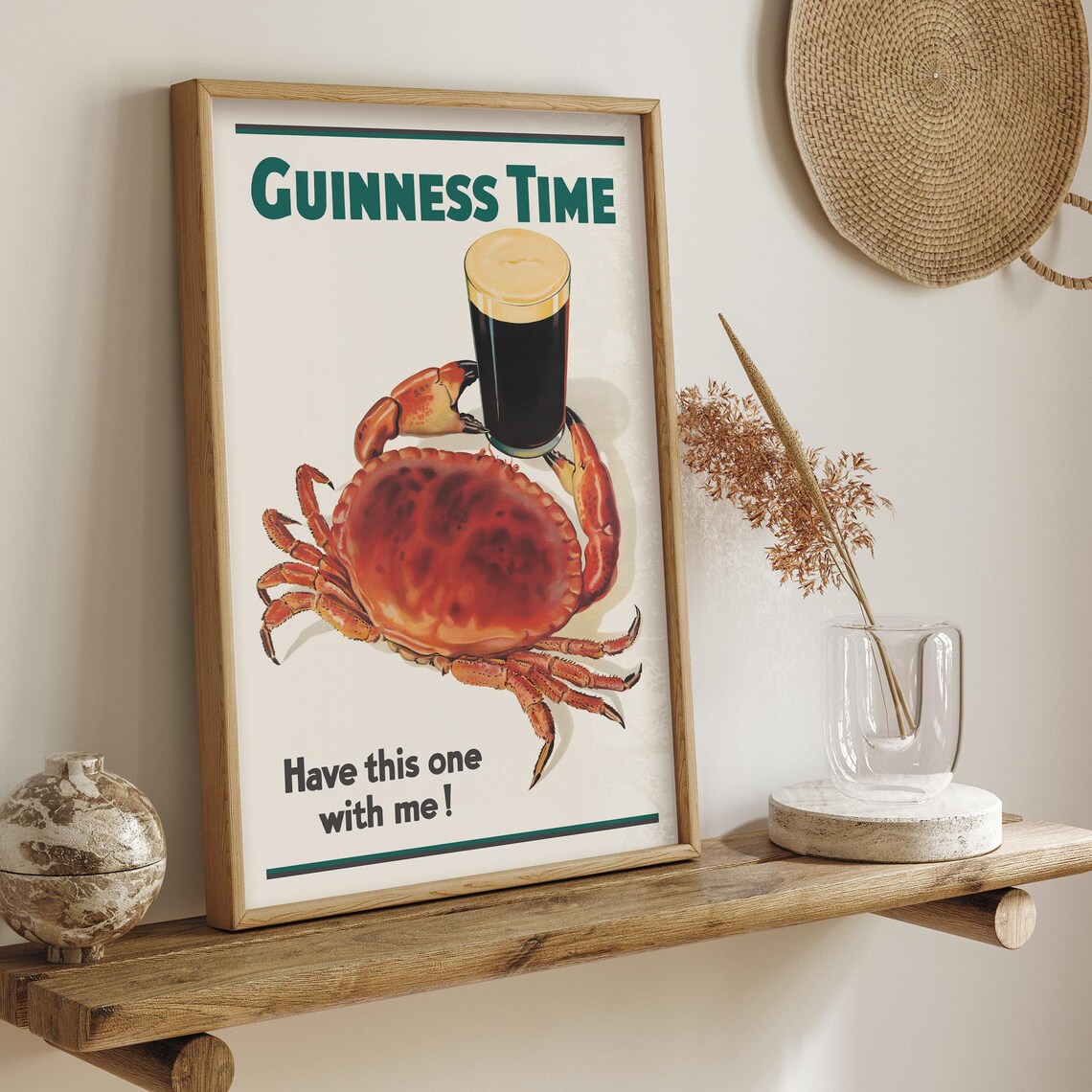 Guinness Time Crab Have This One With Me Vintage Advertisement Poster - Image 3