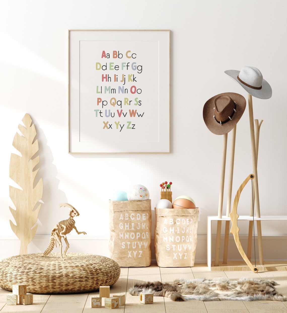ABC Alphabet Upper And Lowercase Pastel Kids Nursery Learning Poster - Image 4
