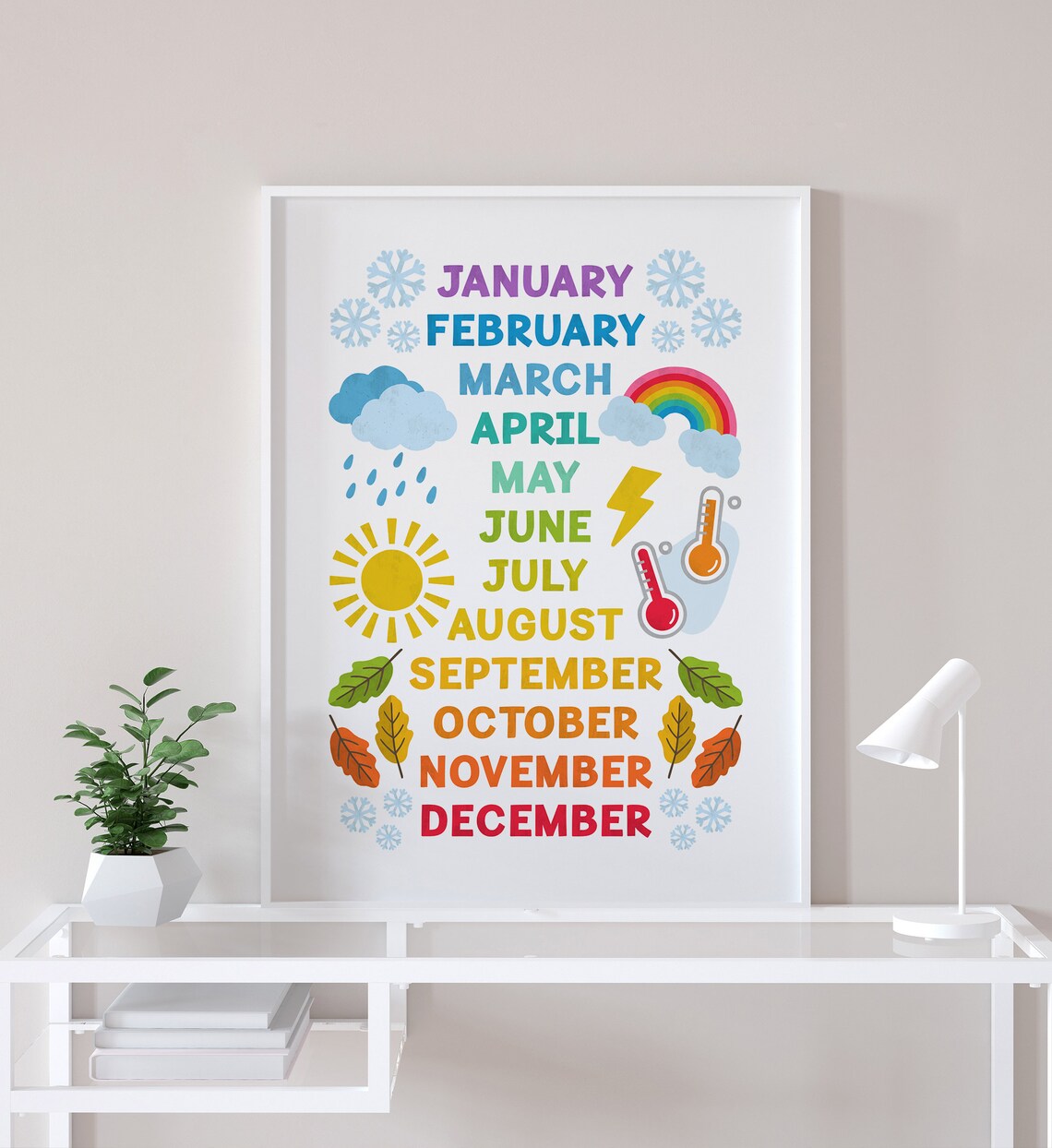 Months Of The Year Educational Poster, Classroom Art - Image 4