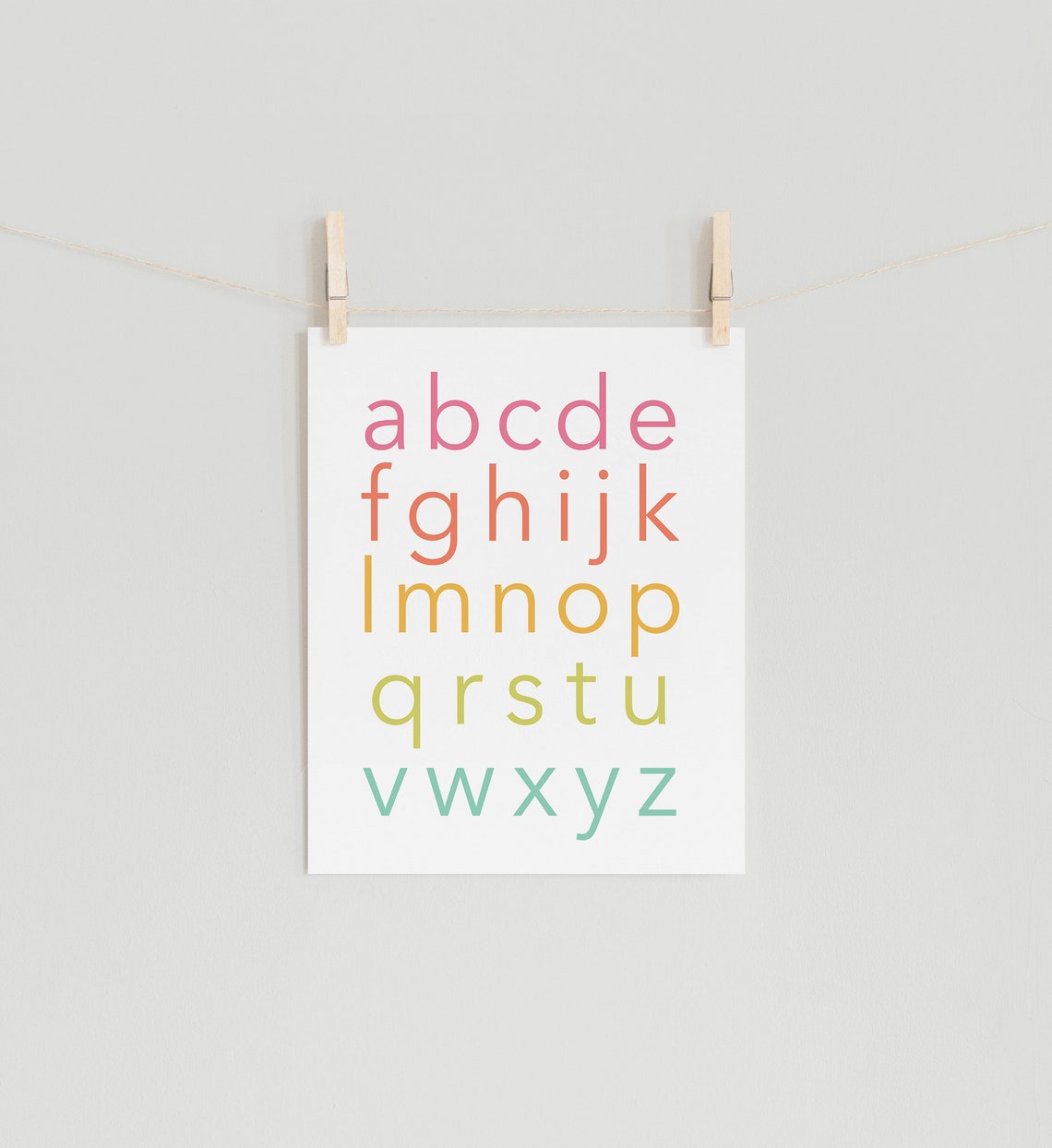 Alphabet Print Abcs Print Lower Case Letters Nursery Print Learning Print Educational Poster Preschool Poster Tropical Colors - Image 4