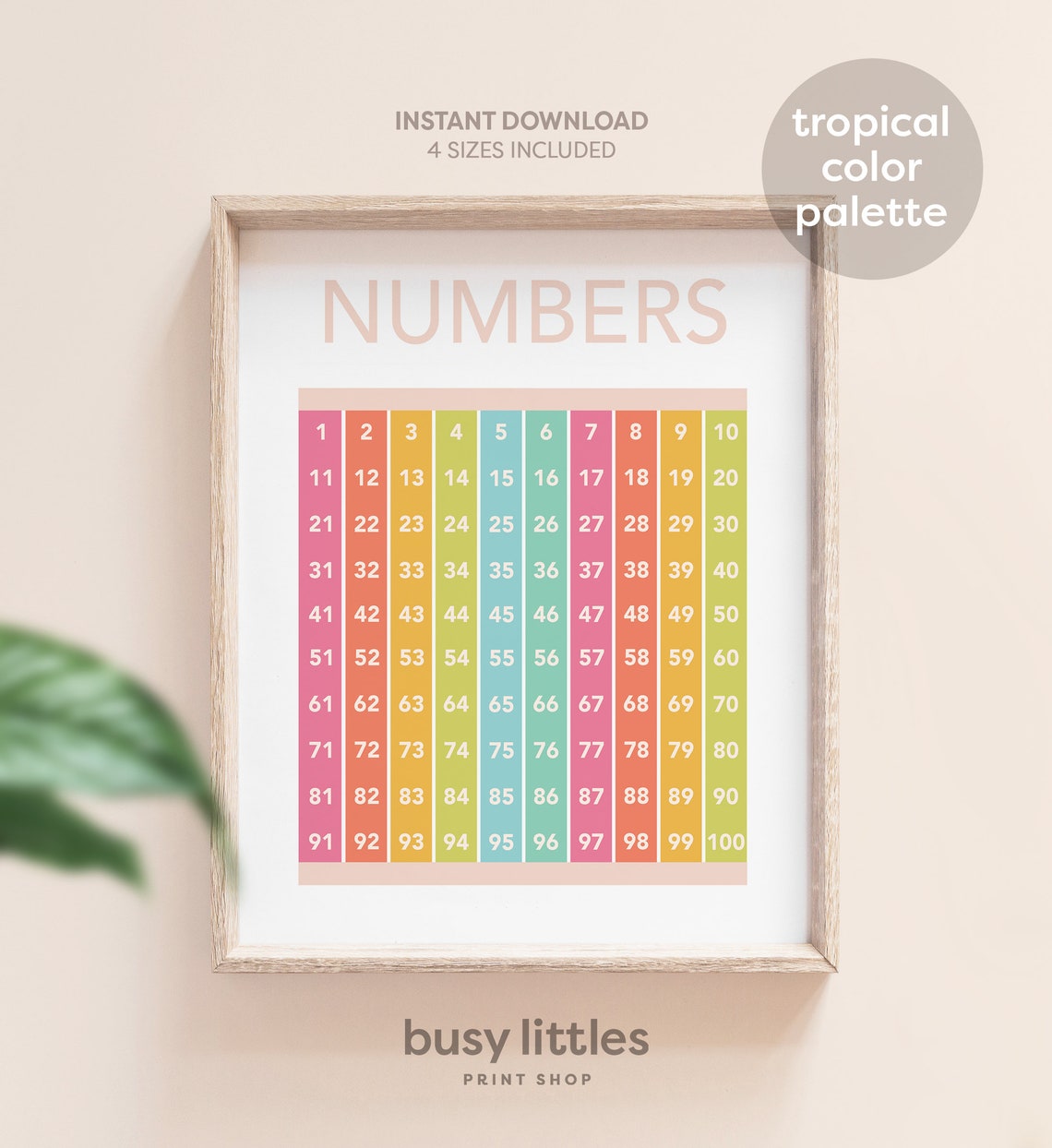 Numbers 1 To 100 Chart Pastel Kids Educational Learning Poster - Image 7