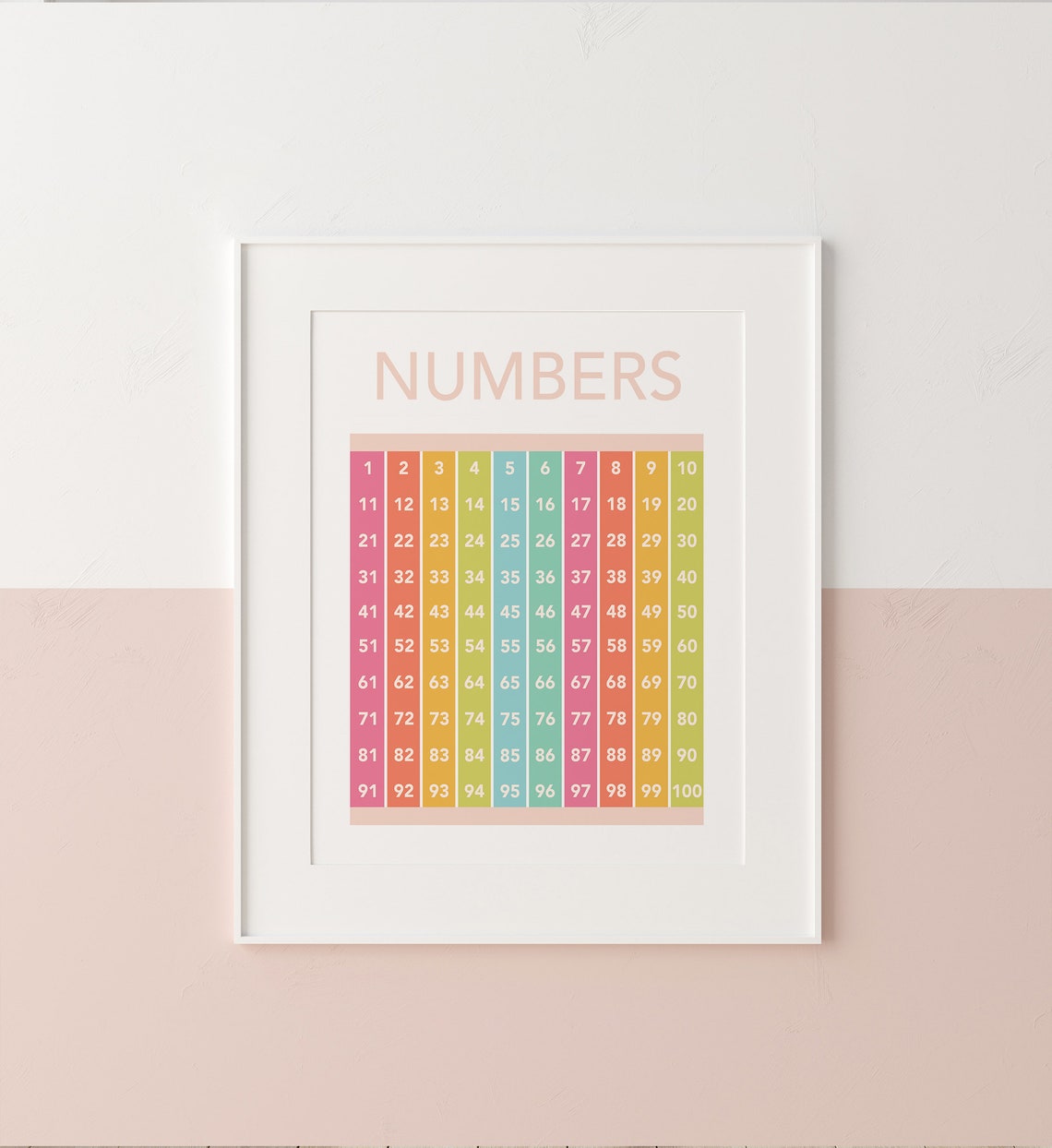 Numbers 1 To 100 Chart Pastel Kids Educational Learning Poster - Image 5