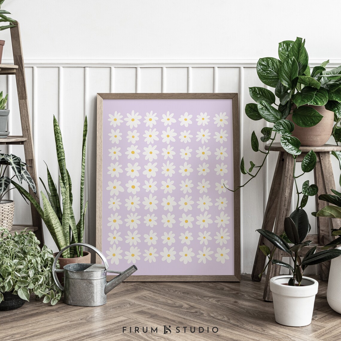Daisies Danish Pastel Boho Floral Art Print