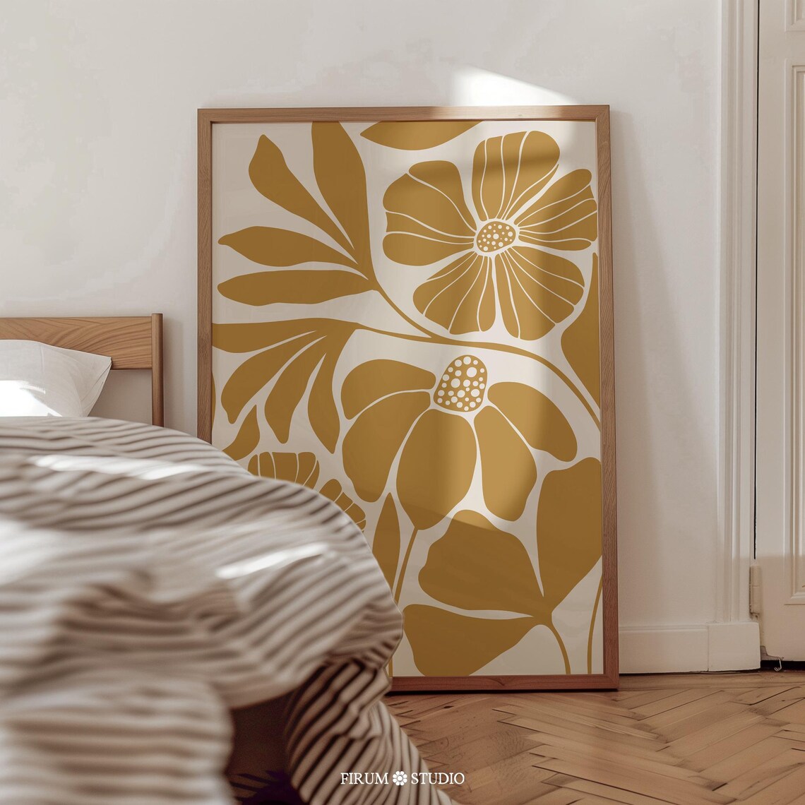 Abstract Botanical Mustard Yellow Botanical Poster - Image 2