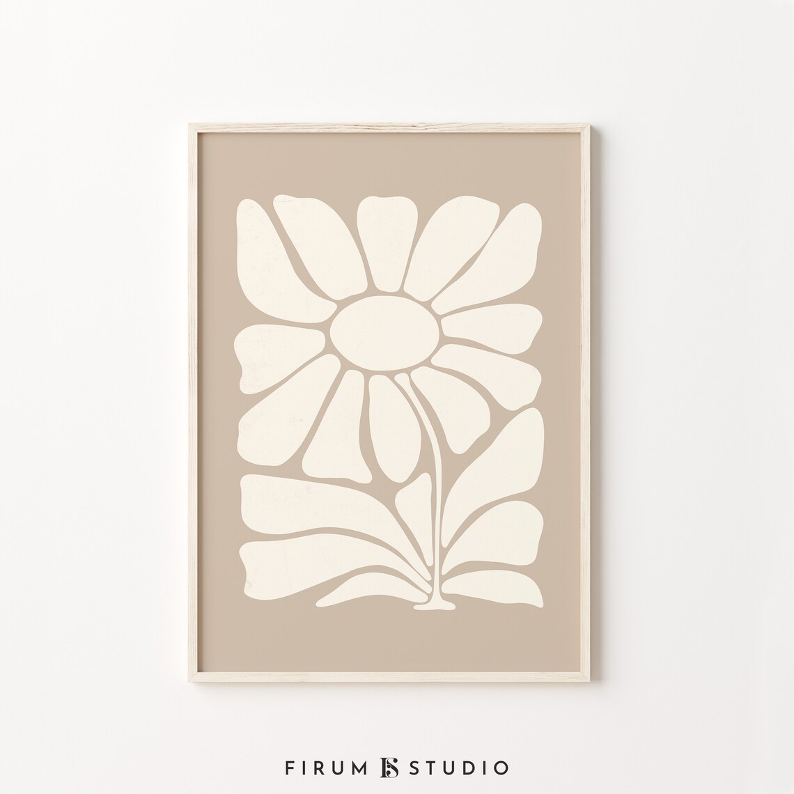 Japandi Neutral Botanical Abstract Art Print