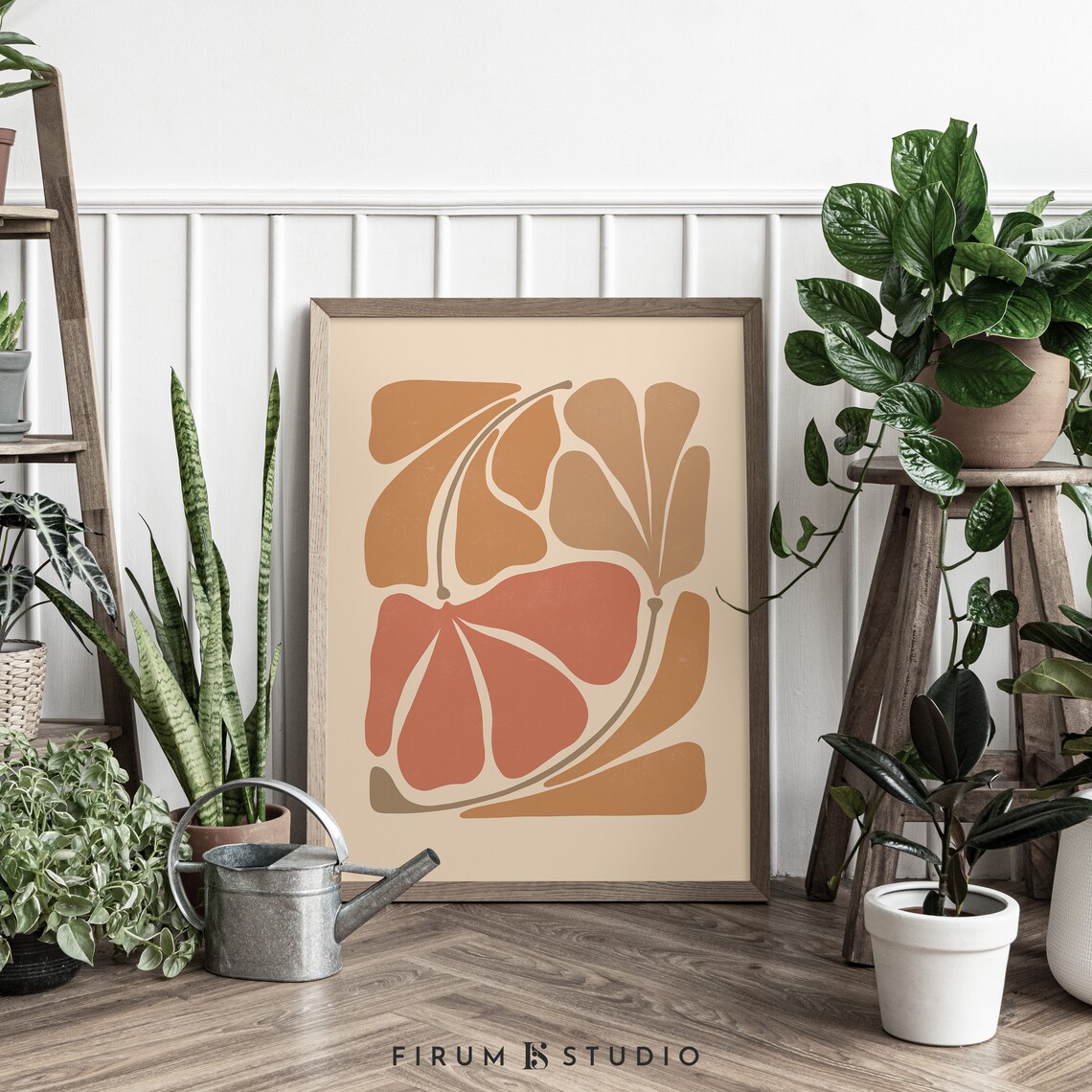 Abstract Botanical Boho Art Print, Warm Tones - Image 2
