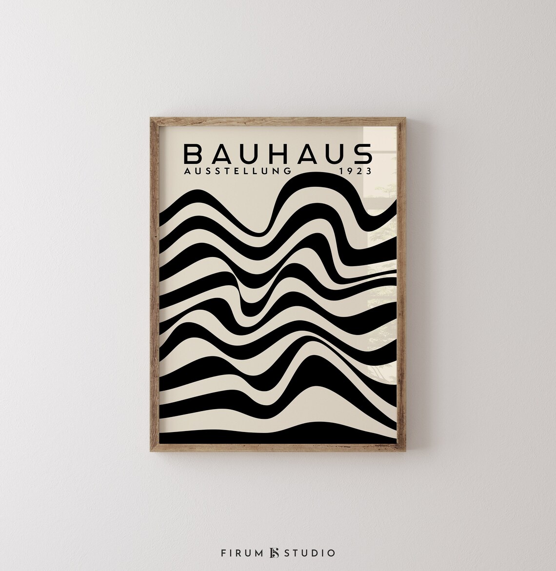 Bauhaus Ausstellung 1923 Wavy Black Stripes Retro Art Poster