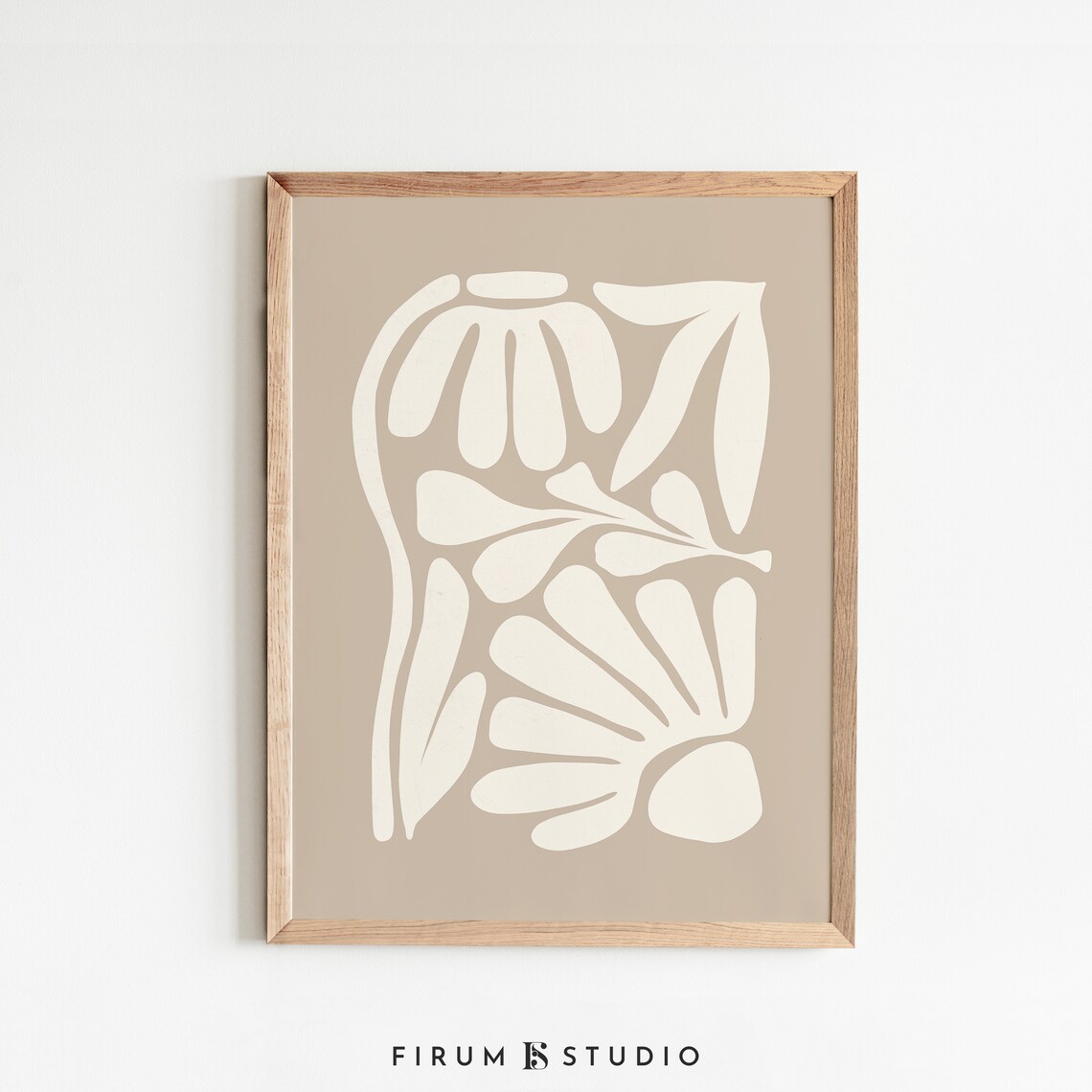 Neutral Botanical Japandi Art Print, Organic Minimalist - Image 2