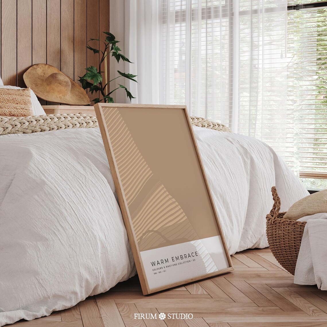 Warm Embrace Taupe Color Block Modern Minimalist Wall Poster - Image 2